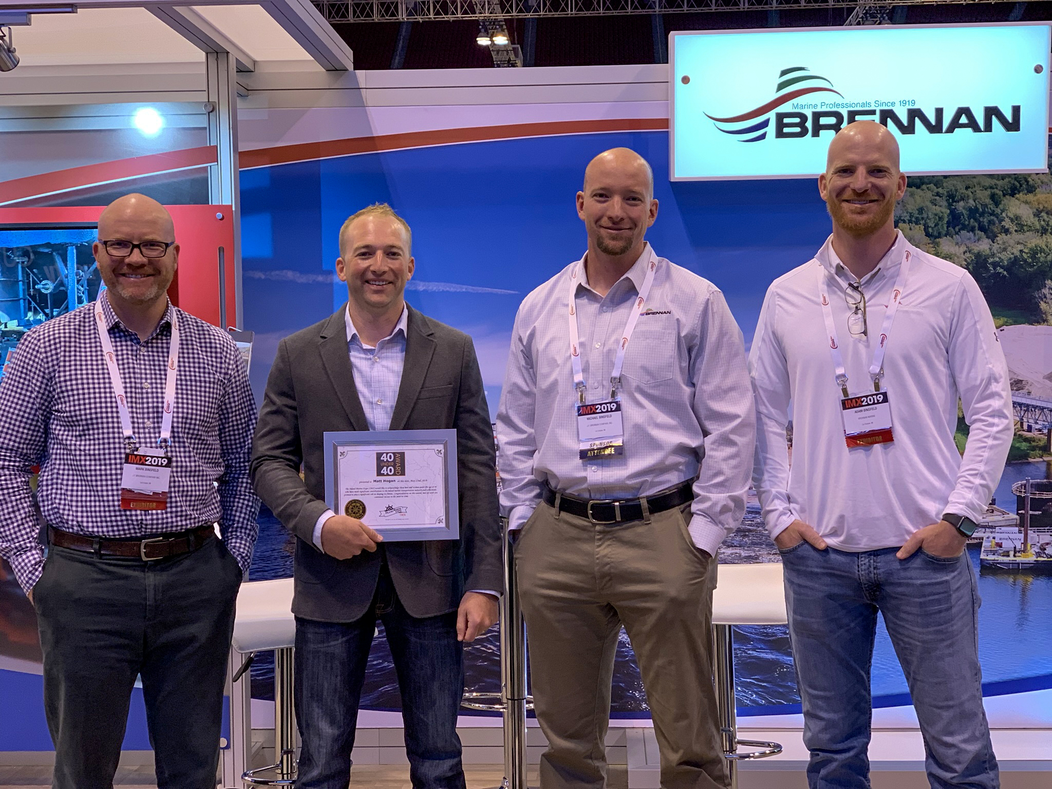 Brennan employee, Matt Hogan, wins IMX 2019 40 Under 40 Award