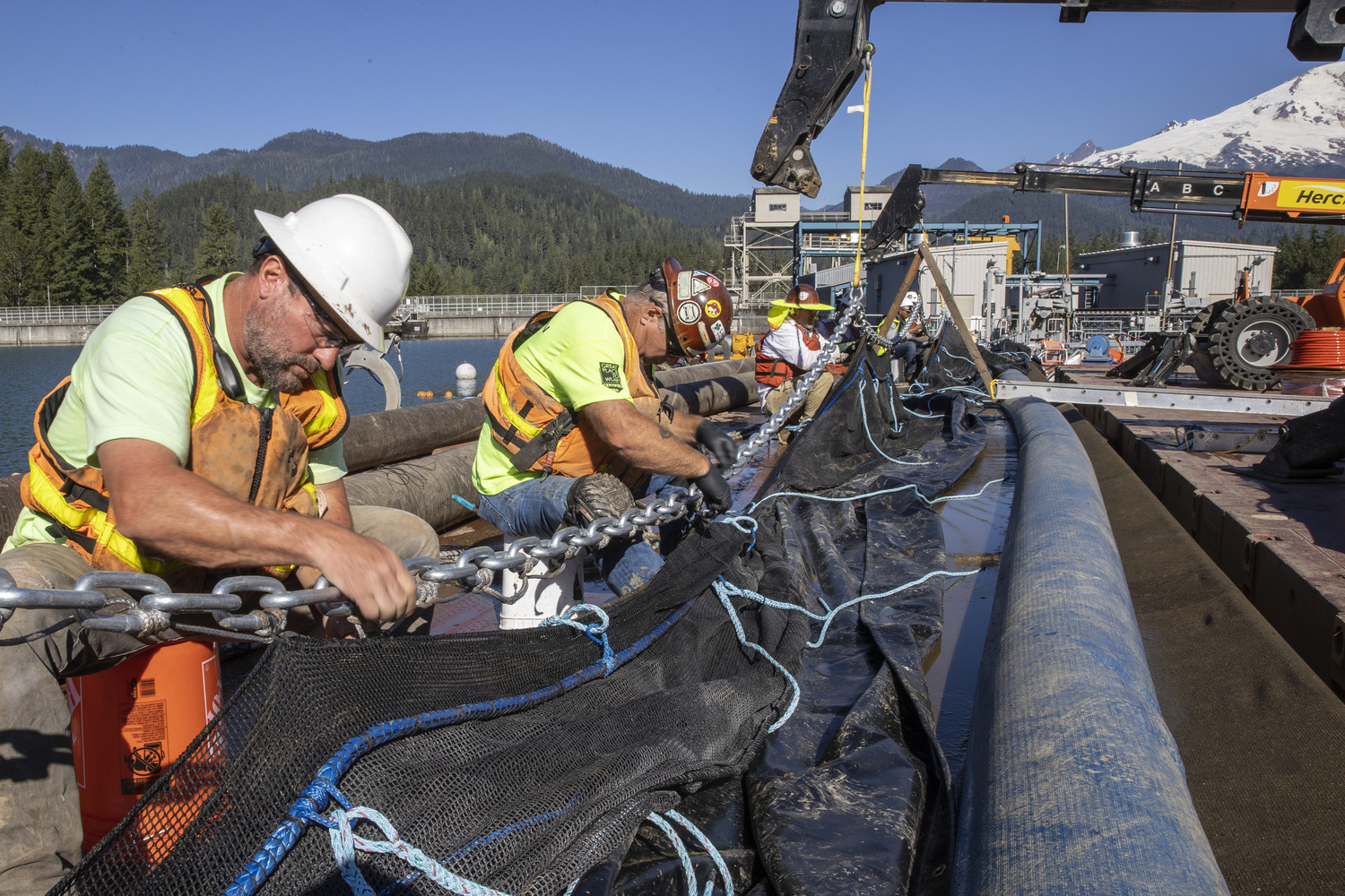 Net Repairs Upper Baker Dam 1
