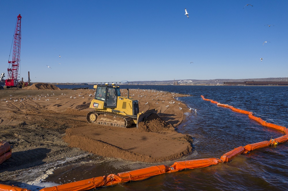 Shorline restoration at Interstate Island duluth