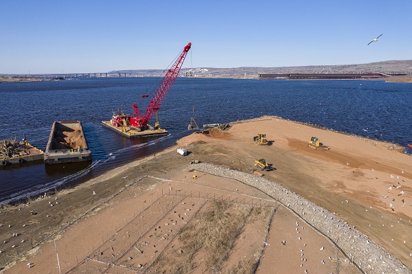 Temporary Swale on Interstate Island Duluth project